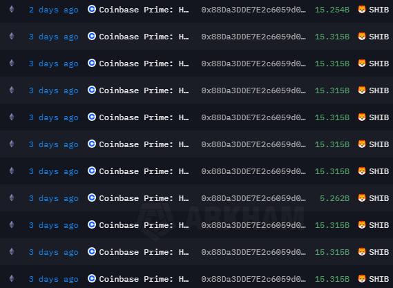 Whale withdraws SHIB from Coinbase