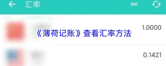 《薄荷记账》查看汇率方法