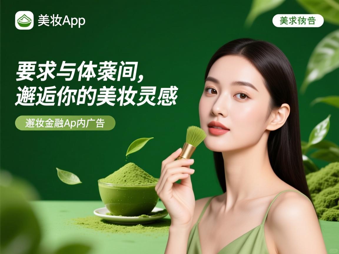 抹茶美妆App内广告语，在绿意与精致间，邂逅你的美妆灵感
