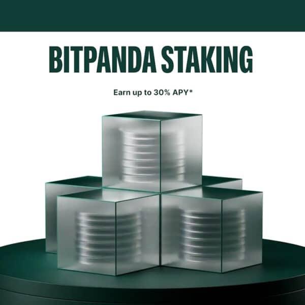 通过 Bitpanda 质押赚取被动收入：高达 30% 的年化收益率，且无锁定期
