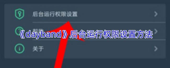dayband 后台运行权限设置方法