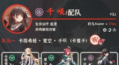 鸣潮 3.1千咲配队分享