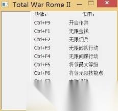 罗马全面战争2秘籍代码有什么