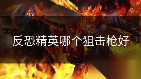 反恐精英哪个狙击枪好