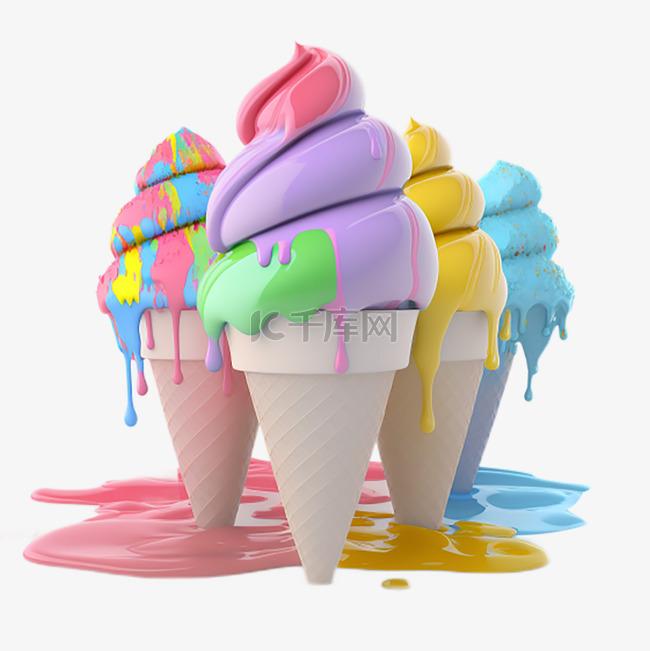 C4D如何设计立体冰激凌图片