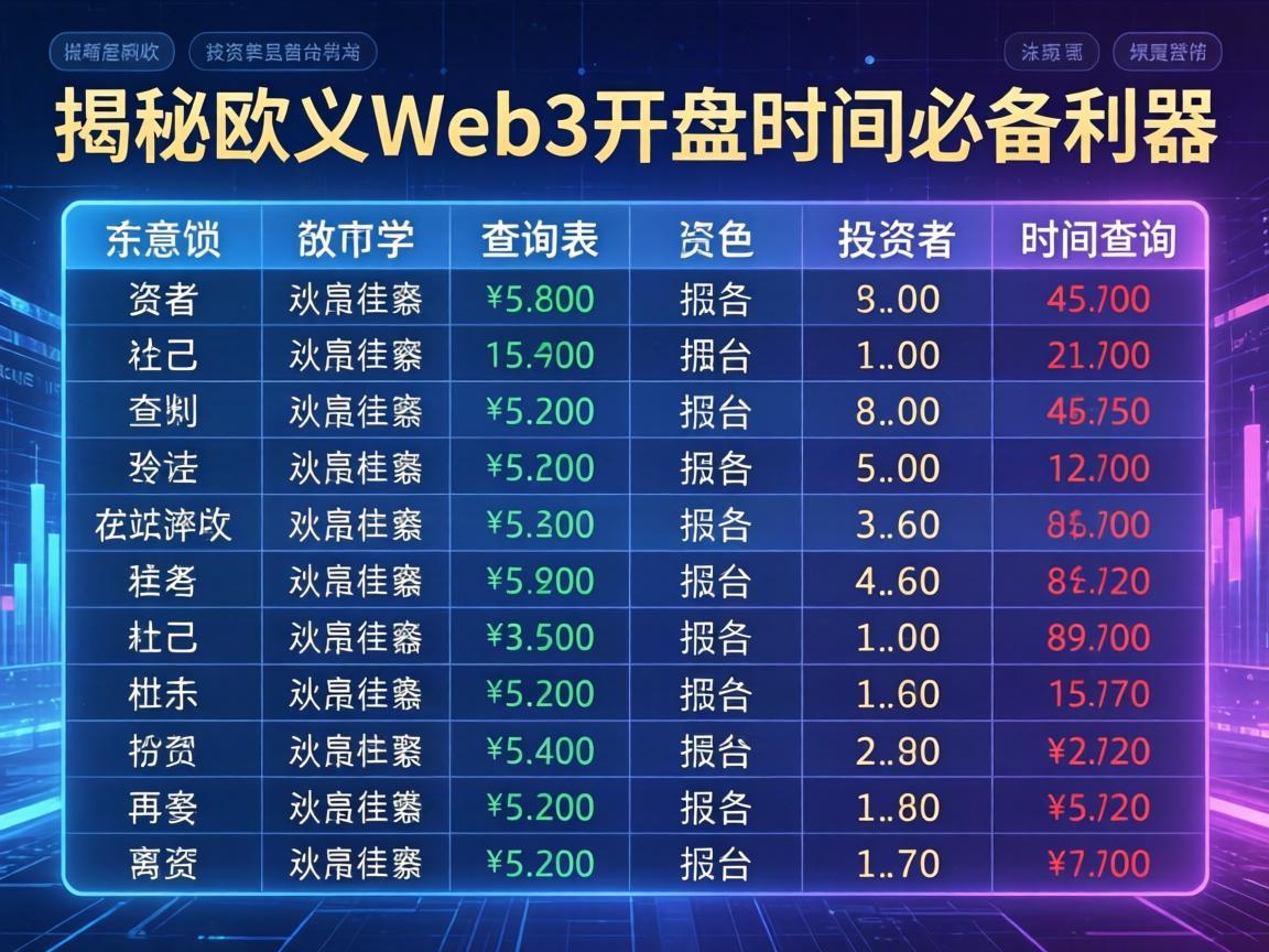 揭秘欧义Web3开盘时间查询表，投资者必备利器