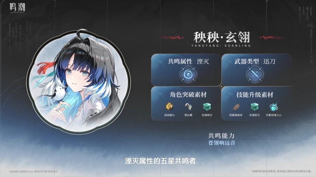鸣潮秧秧玄翎突破材料一览