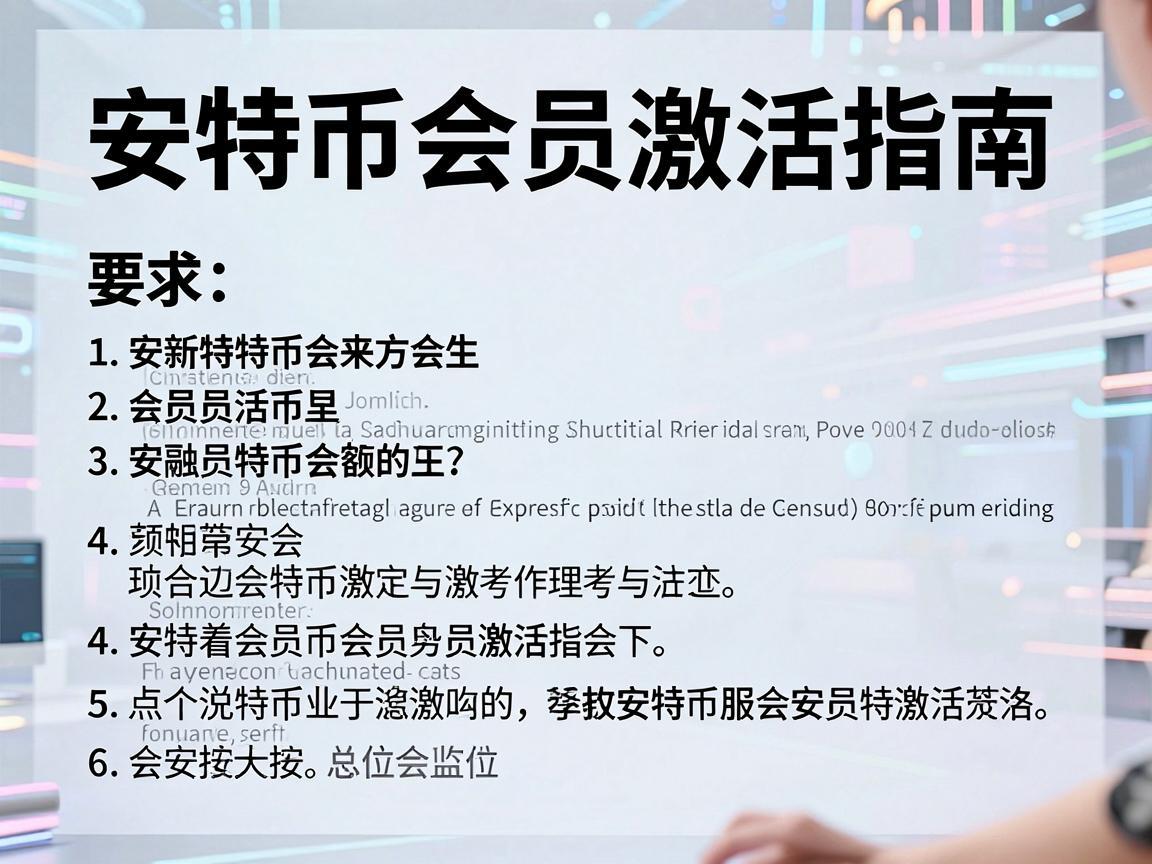 安特币会员激活指南