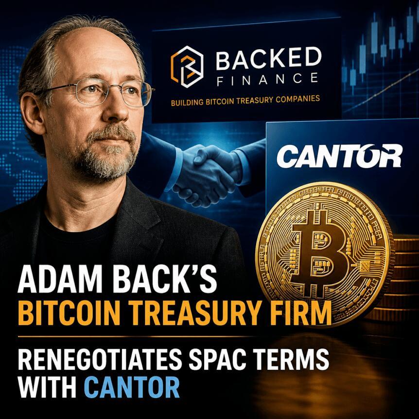 Adam Back旗下比特币财库公司重谈与Cantor的SPAC条款