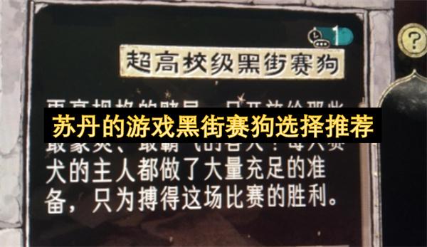 苏丹的游戏黑街赛狗选择推荐