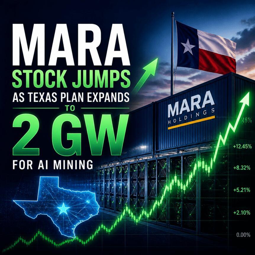 MARA股票飙升，德州AI挖矿计划扩至2吉瓦