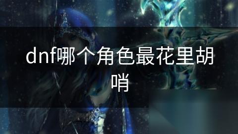 dnf哪个角色最花里胡哨